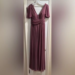 Rose Polyester Chiffon Gown-Size 12